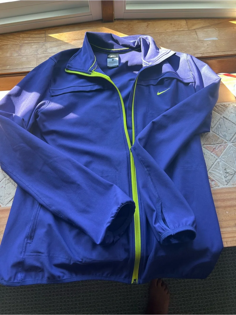 Nike Dri-FIT Purple Knit Track Jacket Full Zip Pockets Women's Size L # 359